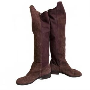 Lucky Brand Knee High Suede Calypso Brown Tall Boots Womens Size 7.5 M